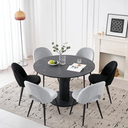 Tavolo da pranzo rotondo in stile nordico, tavolo da pranzo moderno per cucina domestica in legno massello, adatto per 4-6 persone, diametro 115 cm