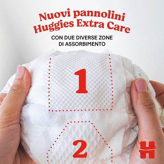 Huggies Extra Care, Pannolini Taglia 5 (11-25 Kg) Pacco Mega, 66 Pz