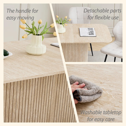 EGOONM Tavolo da pranzo rettangolare in legno massello in stile nordico, tavolo da pranzo per lettura e tempo libero, 160 * 90 cm