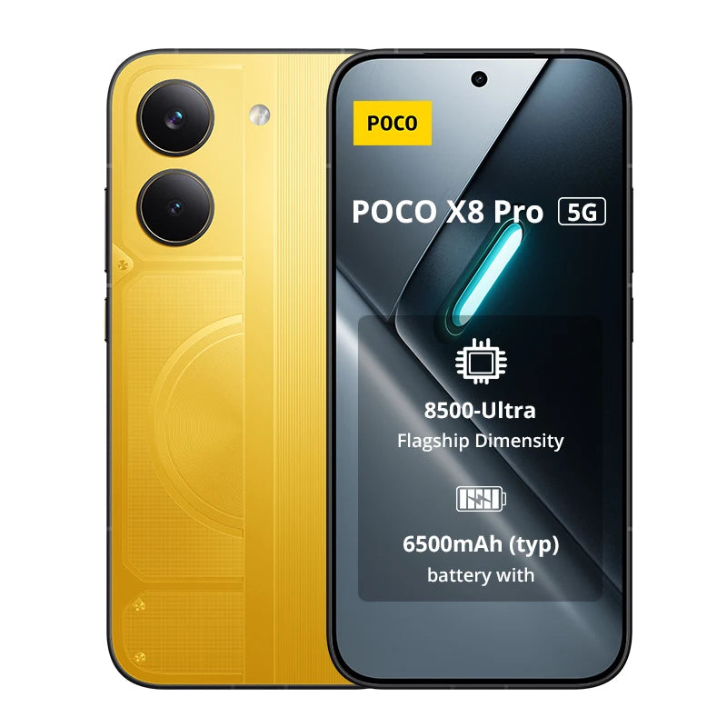 POCO X8 Pro, versione globale, smartphone con processore Dimensity 8500-Ultra, batteria da 6500 mAh, schermo AMOLED da 6,59" a 120 Hz, fotocamera da 50 MP, NFC, sistema operativo Android 16.