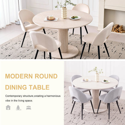 Tavolo da pranzo rotondo in stile nordico, tavolo da pranzo moderno per cucina domestica in legno massello, adatto per 4-6 persone, diametro 115 cm