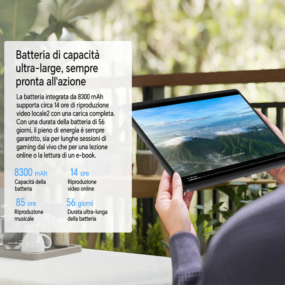 HONOR Pad X8a Tablet da 11", Display con Protezione degli Occhi a 90Hz, Batteria da 8300mAh, 4 Altoparlanti, Android 14, WiFi, Space Gray