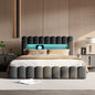 Anajqaqia Letto a bolle 140 x 200 cm, letto matrimoniale moderno con contenitore idraulico, struttura a tronco d'albero, materasso a incasso e testiera contenitore