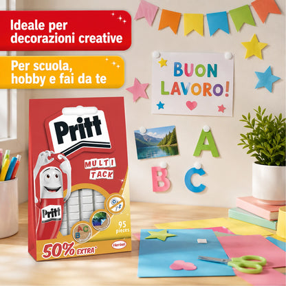 Confezione da 12 Pritt Instant Tack, gommini adesivi multiuso per pareti, poster, foto, decorazioni, scuola, ufficio e casa
