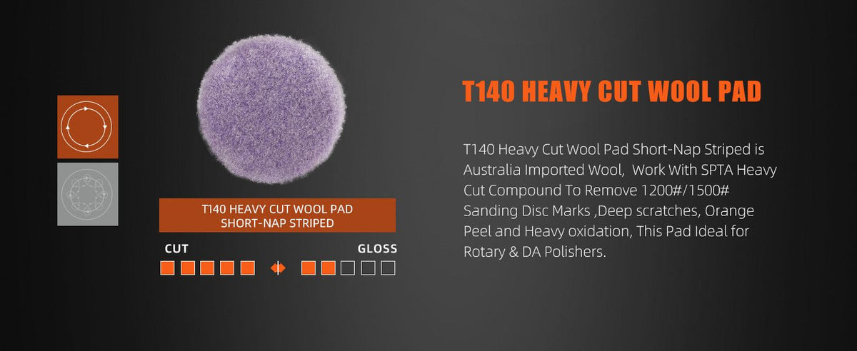 SPTA 1PC 3"(80mm)/5"(125mm)/6"(150mm) Tampone per lucidatura di agnelli ad alta densità in lana viola per lucidatrice RO/DA