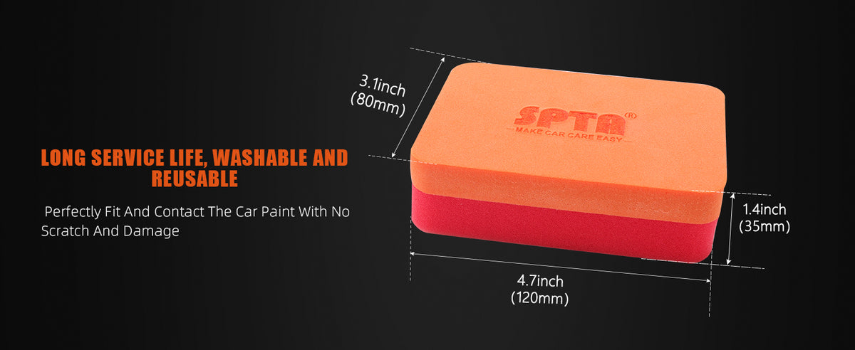 SPTA 1 pz Spugna Applicatrice per Rivestimento Ceramico per Vetri Auto, Ceratura, Lucidatura, Acciaio Verniciato, Lucidatura Durevole per Pneumatici