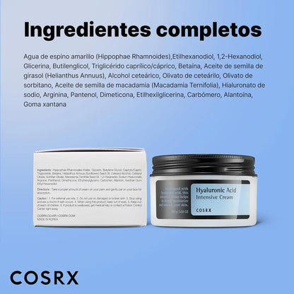 COSRX Crema Intensiva all'Acido Ialuronico 100 ml | Crema viso intensiva con acido ialuronico, idratazione profonda e comfort per la pelle secca e disidratata