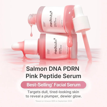 Medicube PDRN Pink Peptide Serum 30 ml | Siero idratante illuminante con PDRN (DNA di salmone), peptidi e niacinamide