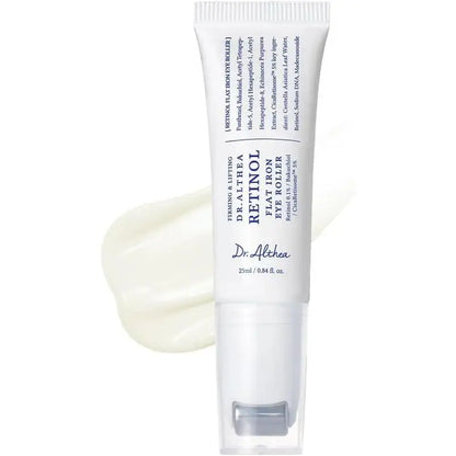 Dr. Althea Retinol Flat Iron Eye Roller - Siero Contorno Occhi Anti-Età con Roller Gua Sha - Retinolo 1000 ppm + Bakuchiol + Centella + Acido Ialuronico - Vegano - 25 ml