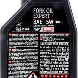 MOTUL OLIO FORCELLA EXPERT LIGHT 5W 
 Fluido idraulico per tutti i tipi di forche telescopiche. 
 Tecnosintesi ® 
 luce 
 Contenitore da 1 litro.