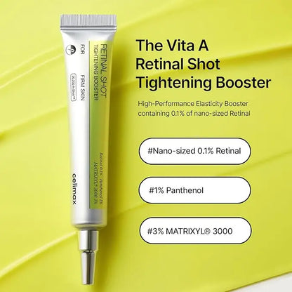 Celimax - The Vita A Retinal Shot Tightening Booster 2x15ml con Retinal 0,1% e Niacinamide per pori e rughe