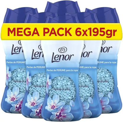 Confezione da 6 Lenor UNstoppables Perle Profumate per Vestiti, 96 Lavaggi (6 x 195g), Ammorbidente con Fragranza Freschezza di Primavera, Potenziatore di Freschezza