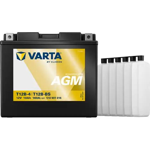 VARTA T12B-BS 12V 10AH 160A +I 
 POWERSPORTS AGM 510 901 016 
 Misure: 
 Lunghezza 151 mm 
 Larghezza 70 mm 
 Altezza 131 mm