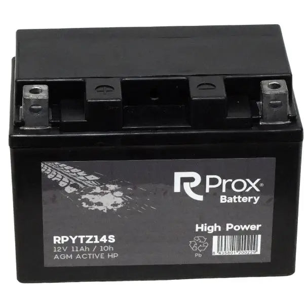 YTZ14S AGM Batteria per Moto ad Alta Potenza 12V 11,2Ah 230Amp. Massima Potenza di Avviamento. Batteria RC Prox Prodotta in Europa.