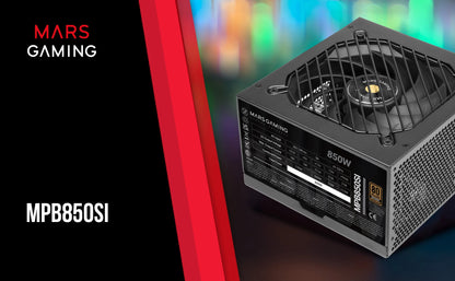 Mars Gaming MPBSI, alimentatore PC ATX, 7 anni di garanzia, bronzo 80Plus 230 V, efficienza del 90%, ventola SI Extreme Silence con nucleo in rame, tecnologia AI2-RPM, DC-DC e SMD, ATX 550 W / 650 W / 750 W / 850 W Fonte PC