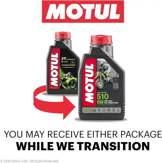 MOTUL 510 2T 
 Lubrificante per motori a 2 tempi 
 Grasso separato o pre-miscelato 
 Tecnosintesi ® 
 Contenitore da 1 litro.