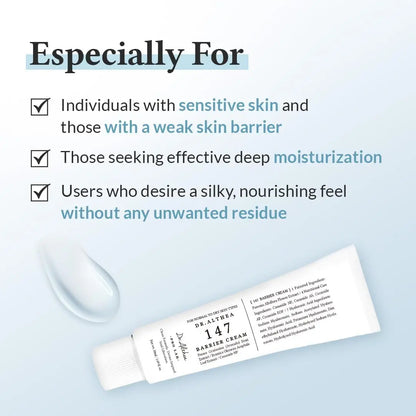 Dr. Althea 147 Barrier Cream - Crema Barriera all'Azulene con 4 Ceramidi e 7 Tipi di Acido Ialuronico