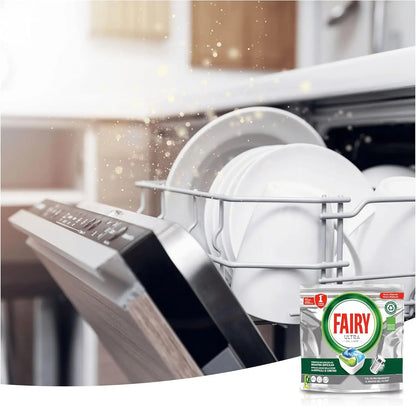 Fairy Ultra All in One Capsule per Lavastoviglie, Confezione da 6 Sacchetti da 20 Capsule (120 Capsule in Totale), Detergente in Capsule con Azione Pulente in 1 Lavaggio, Potente contro lo Sporco Difficile e il Grasso