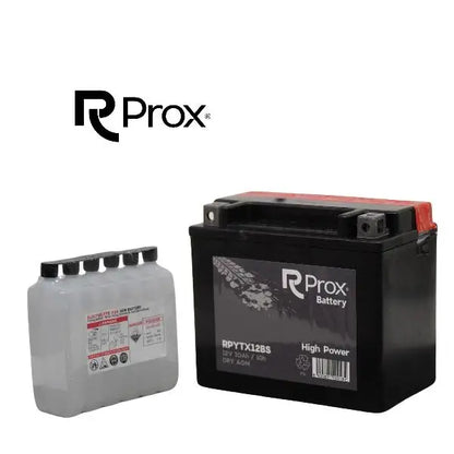 Batteria per moto YTX12-BS AGM ad alta potenza 12V 10Ah 180A. Massima potenza di avviamento. Batteria RC Prox prodotta in Europa.