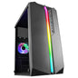 Mars Gaming MC-S1, custodia compatta per PC da gioco Micro-ATX, 12 modalità ARGB anteriore, finestrino laterale, supporto raffreddamento liquido, ventola FRGB, scatola ARGB nera, bianca o rosa