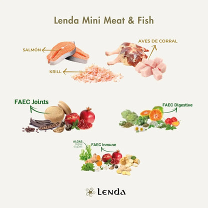 Lenda Mini Meat & Fish - Cibo Naturale per Cani Adulti Ipoallergenico