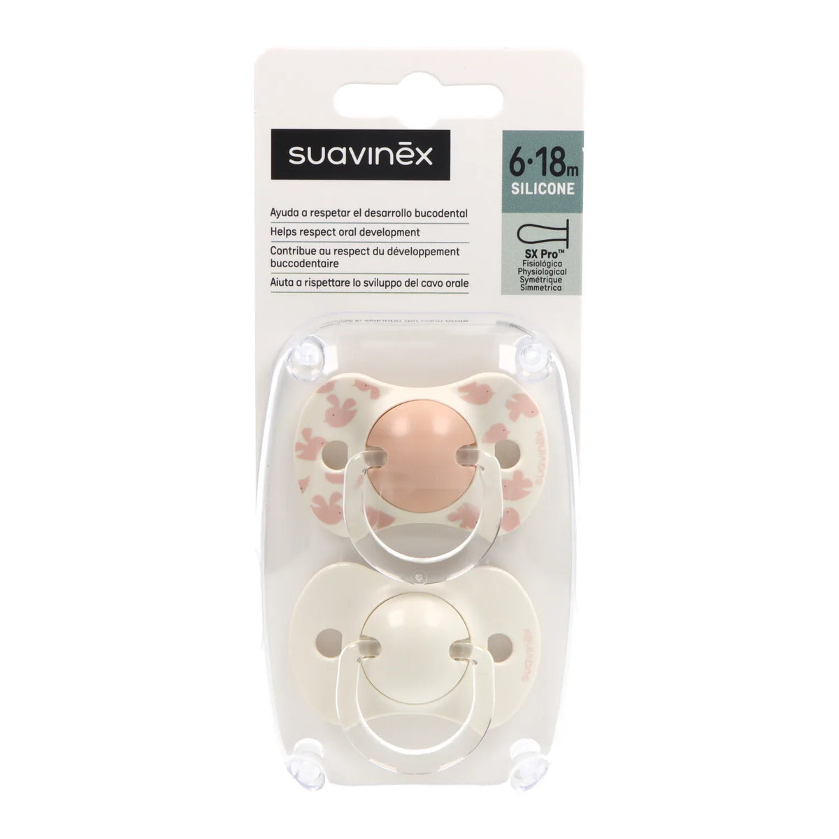 Ciuccio fisiologico in silicone Suavinex 6-18m X2