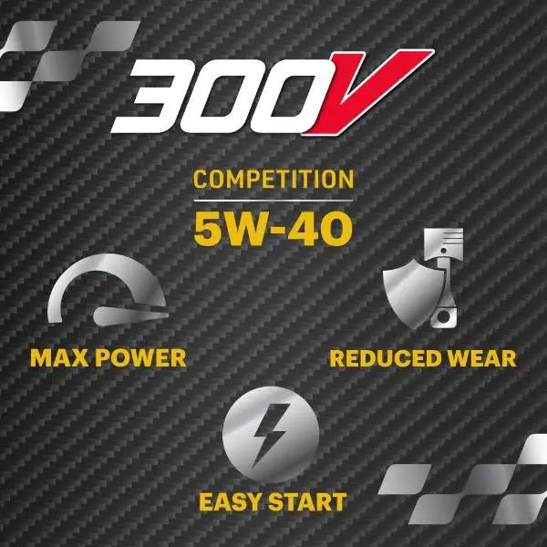 MOTUL 300V Competizione 5W-40 
 Olio motore per auto da corsa 
 Tecnologia Core ESTER ® 
 Contenitore da 2 litri.