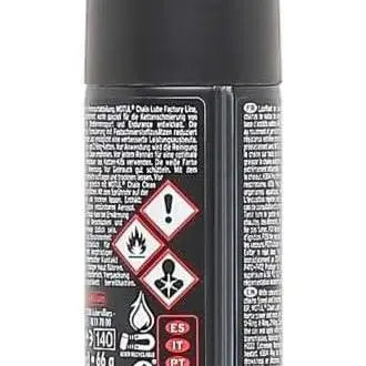 MOTUL MC CARE C4 LUBRIFICANTE PER CATENE - FABBRICA 
 linea 
 Lubrificante per catene di moto da strada 
 Bianco colorato e adesivo 
 Aerosol - Nuovo diffusore multiposizione 
 Contenitore da 100 ml