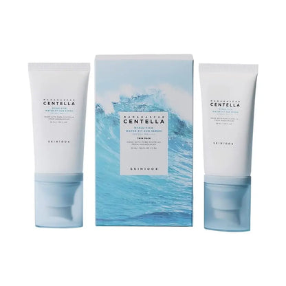 SKIN1004 Madagascar Centella Hyalu‑Cica Water‑Fit Sun Serum Set 2x50 ml | Crema solare coreana SPF50+ in formato siero, idratante e lenitiva per pelli sensibili senza residui untuosi
