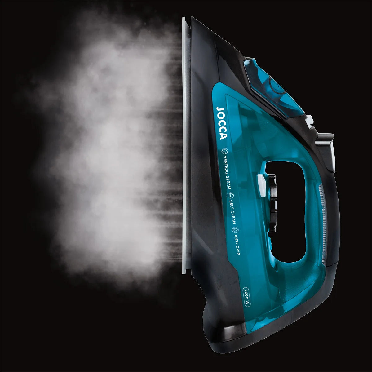 Ferro da stiro a vapore Jocca 2600W con piastra in ceramica, potente getto di vapore e sistema anticalcare per una stiratura rapida