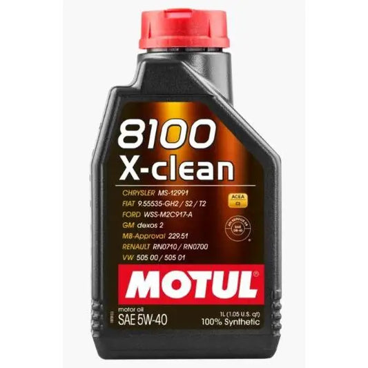 MOTUL 8100 X-CLEAN 5W-40 
 Olio motore per benzina e diesel 
 100% sintetico 
 Contenitore da 1 litro.
