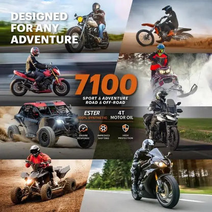 Motul 7100 10W-50 4T 
 Lubrificante per moto ad alte prestazioni. 100% Sintetico - Esteri. 
 Contenitore da 4 litri.