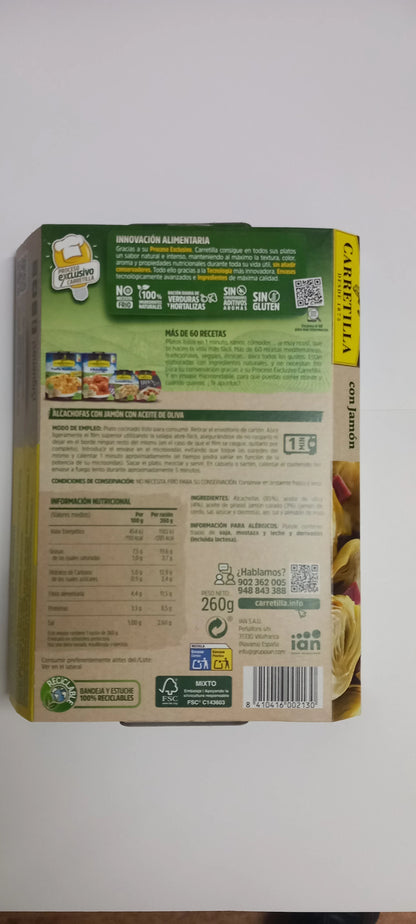 Caricatore di Carciofo con Prosciutto 10 Unità da 260 g Piatti Pronti in 1 Minuto, Ingredienti 100% Naturali, Senza Glutine, Conservanti, Additivi o Aromi.