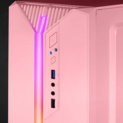 Mars Gaming MC-S1, custodia compatta per PC da gioco Micro-ATX, 12 modalità ARGB anteriore, finestrino laterale, supporto raffreddamento liquido, ventola FRGB, scatola ARGB nera, bianca o rosa