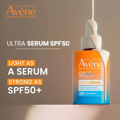 Avène Ultra Sérum SPF50+ 30 ml | Siero solare viso idratante quotidiano, texture ultra-leggera, alta protezione UVB/UVA/HEV contro la luce blu per pelli sensibili