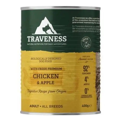 Traveness Cibo Umido per Cani con Pollo e Mele - 400 gr