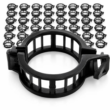 Clip per piante ZAIROM per fissare le piante ai pali senza corde o nodi, design ergonomico e apertura facile per colture rampicanti come viti e fagioli, nero