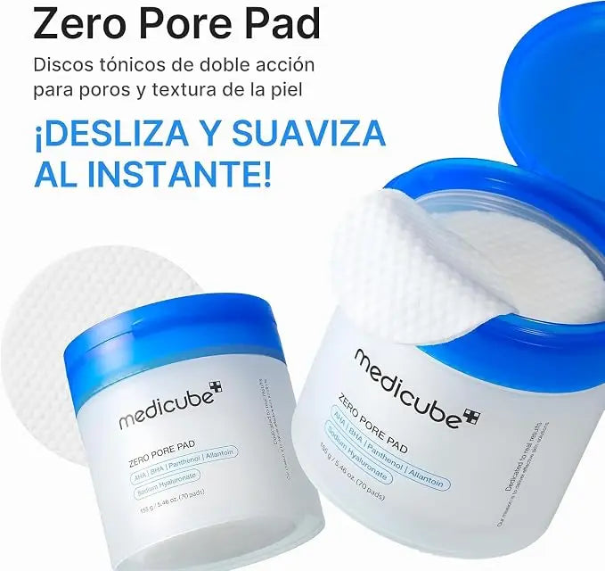 medicube Zero Pore Pad 2.0 | Dischetti Esfolianti con AHA, BHA e Centella Asiatica | Riduce i Punti Neri del 44,9%, il Sebo del 30,5% e i Pori | Doppia Texture | Tutti i Tipi di Pelle | Cosmetici Coreani | 70 pz