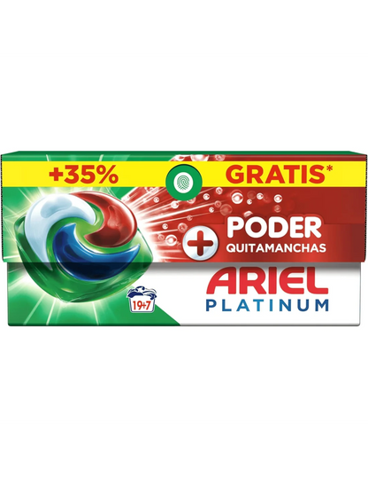 ARIEL Pastiglie Detergenti 3 in 1 Extra Potenza ANTI-MACCHIA 19+7 Lavaggi【ROUA】