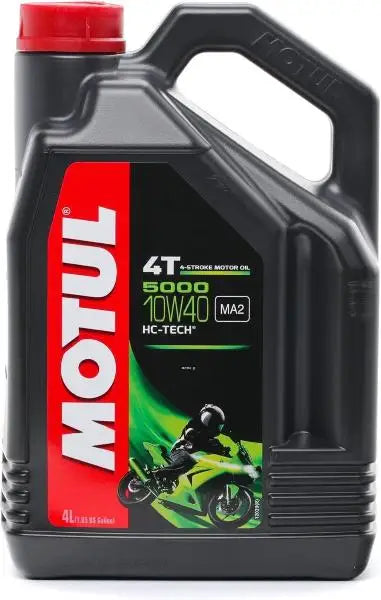 MOTUL 5000 10W-40 4T 
 Lubrificante per motori a 4 tempi di motociclette. 
 HC–TECH ®   – Semisintetico 
 Tecnologia HC-TECH ® 
 Contenitore da 4 litri.