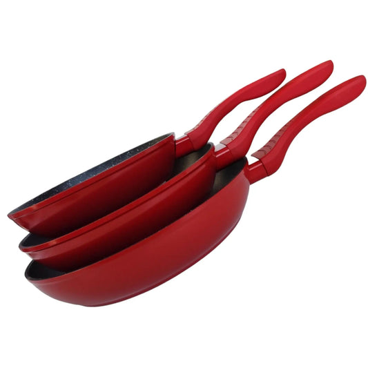 PACK X3 - SET X3 - Padelle - Padella - ADATTO A TUTTI I TIPI DI FOGGIO - LAVABILE IN LAVASTOVIGLIE - COLORE GRIGIO - BATTERIA DA CUCINA - 3 PEZZI IN GRANITE - 20 CM - 24 CM - 28 CM - ANTIADERENTE - MARMOLA TAGLIA - ADATTO - C