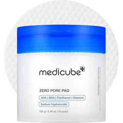 medicube Zero Pore Pad 2.0 | Dischetti Esfolianti con AHA, BHA e Centella Asiatica | Riduce i Punti Neri del 44,9%, il Sebo del 30,5% e i Pori | Doppia Texture | Tutti i Tipi di Pelle | Cosmetici Coreani | 70 pz