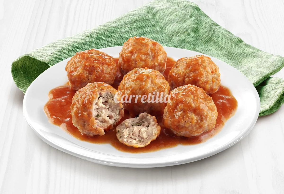Polpette di pollo al pomodoro 10 unità da 300 g Piatti pronti, ingredienti naturali al 100%, senza conservanti, senza colori e senza additivi