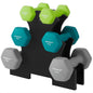 SONGMICS Set di Manubri, 3 Paia, 2 x 1kg, 2 x 2kg, 2 x 3kg, Supporto per Riporre, Palestra e Bodybuilding, Rivestimento Antiscivolo in Neoprene