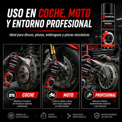 Spray Pulitore Freni 500 ml, Pulisce Freni e Frizione, Asciugatura Rapida Senza Residui, Sgrassatore di Alta Qualità per Auto e Moto - Zairom