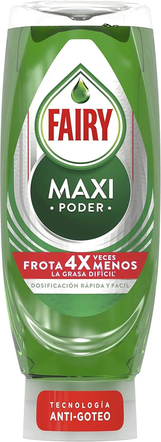 FAIRY Maxi Double Power 900 ml Detergente Liquido per Piatti e Mani 2x450 ml o 4 x 450 ml con Azione Antigrasso, Pulizia Facile di Piatti, Pentole e Padelle più Sporche