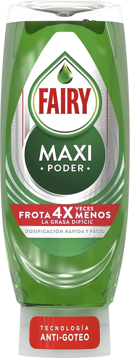 FAIRY Maxi Double Power 900 ml Detergente Liquido per Piatti e Mani 2x450 ml o 4 x 450 ml con Azione Antigrasso, Pulizia Facile di Piatti, Pentole e Padelle più Sporche