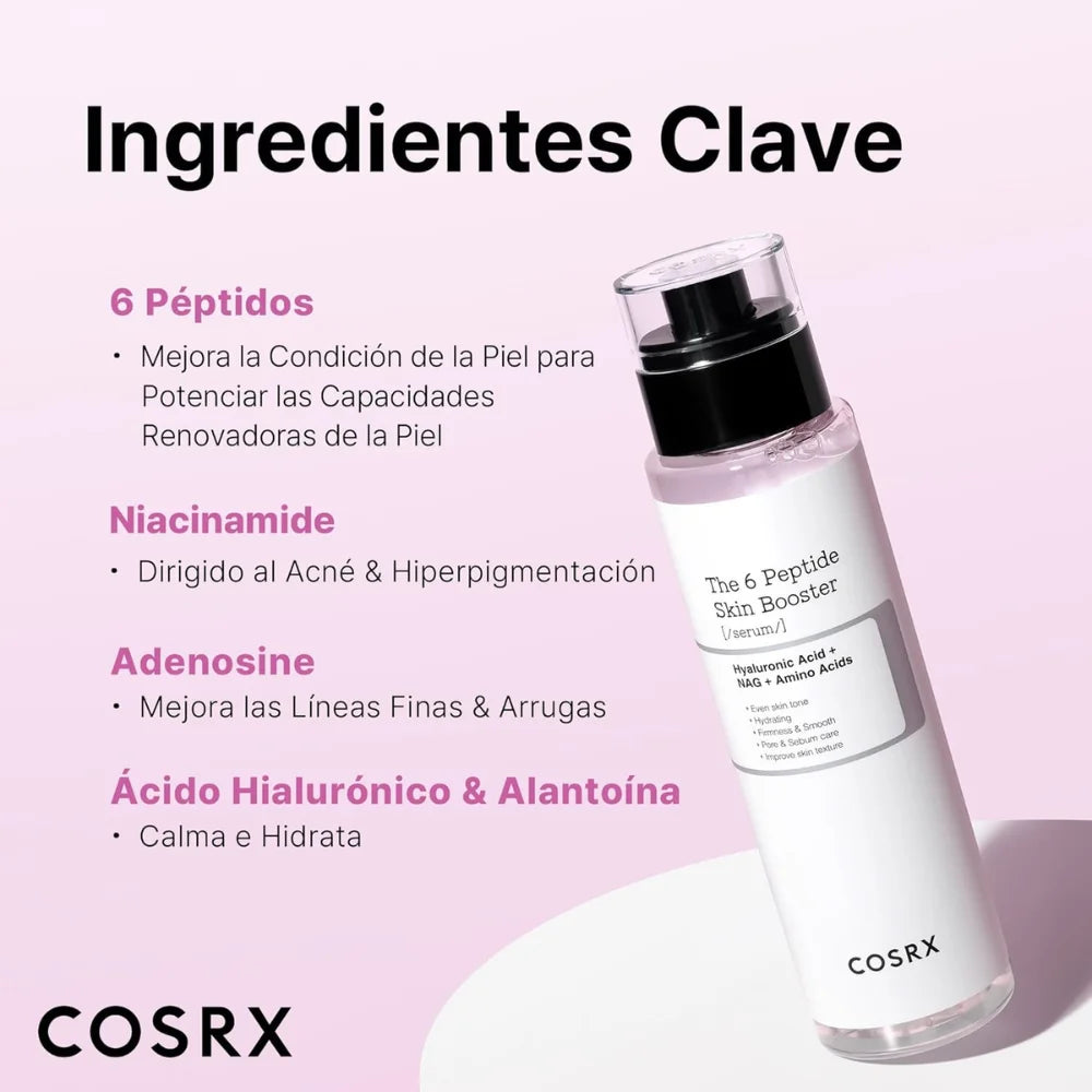 COSRX The 6 Peptide Skin Booster 150 ml, siero/booster leggero a rapido assorbimento con complesso di 6 peptidi