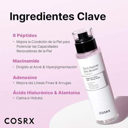 COSRX The 6 Peptide Skin Booster 150 ml, siero/booster leggero a rapido assorbimento con complesso di 6 peptidi