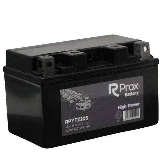 YTZ10S AGM Batteria per Moto ad Alta Potenza 12V 8,6Ah 190Amp. Massima Potenza di Avviamento. Batteria RC Prox Prodotta in Europa.